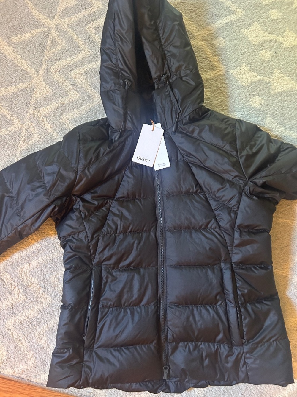 Quince New With Tags Black Lightweight Down Packable Puffer